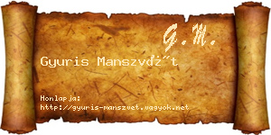 Gyuris Manszvét névjegykártya